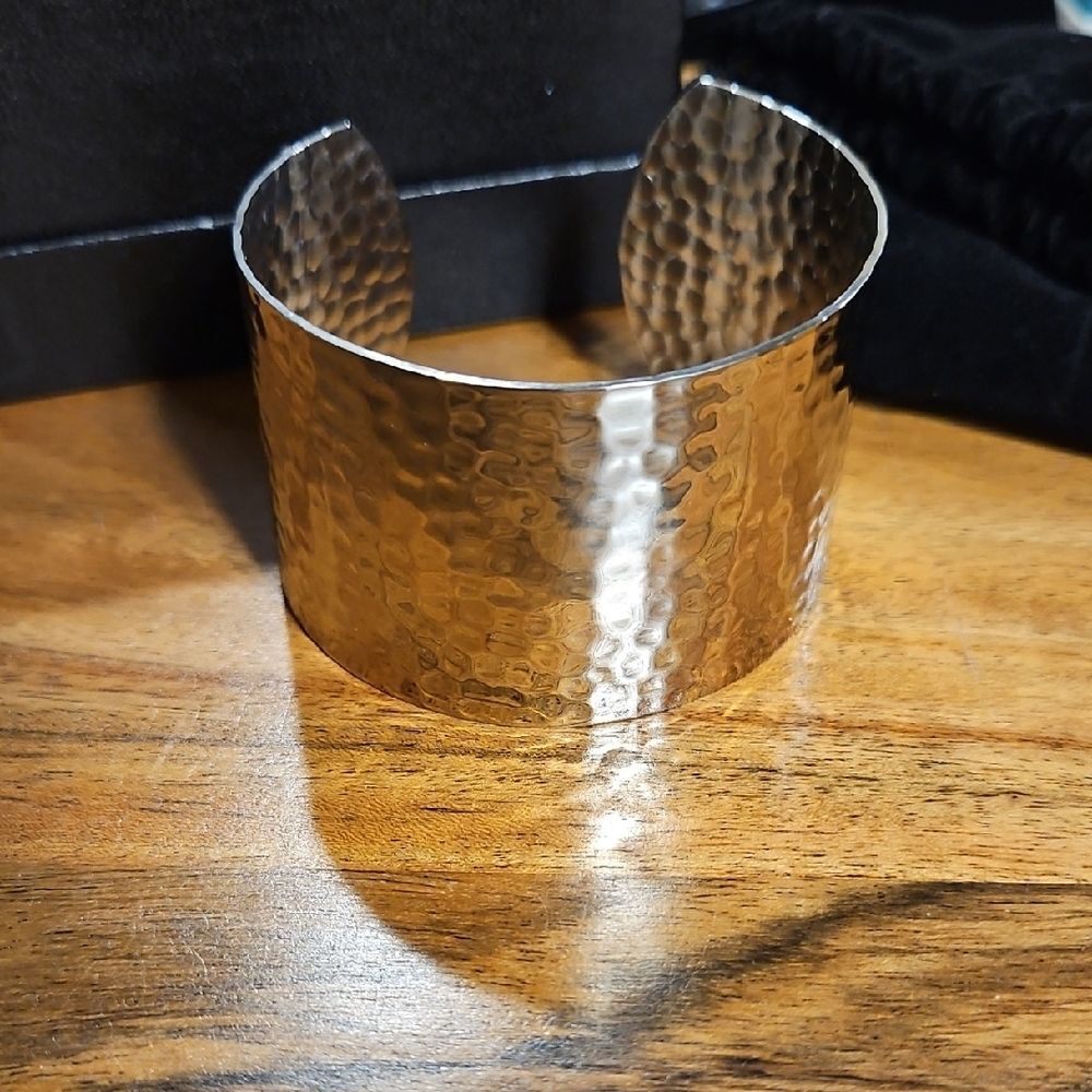 Hammered Cuff Bracelet Stainless Steel